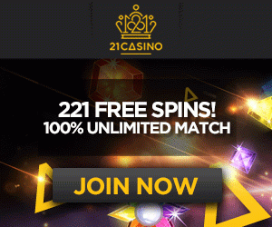 21 Casino - 21 Free Spins No Deposit Bonus + 221 1st Deposit Spins