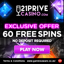 21 Prive Casino No Deposit Free Spins