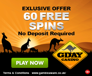 G'Day Casino free spins no deposit