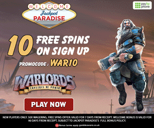 Jackpot Paradise Free Spins no deposit bonus